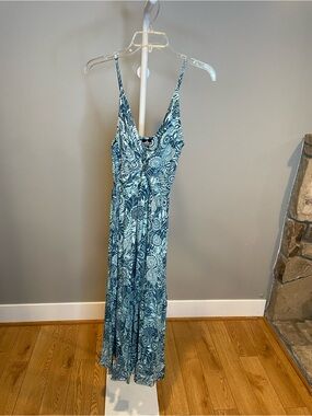 Angie Teal and Cream Paisley Maxi Dress - Large